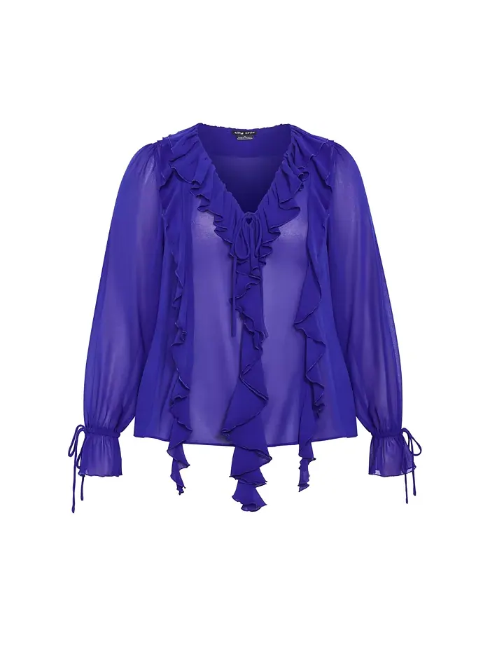 Топ Felix Plus Size CITY CHIC — изображение 4 из 5, синий
