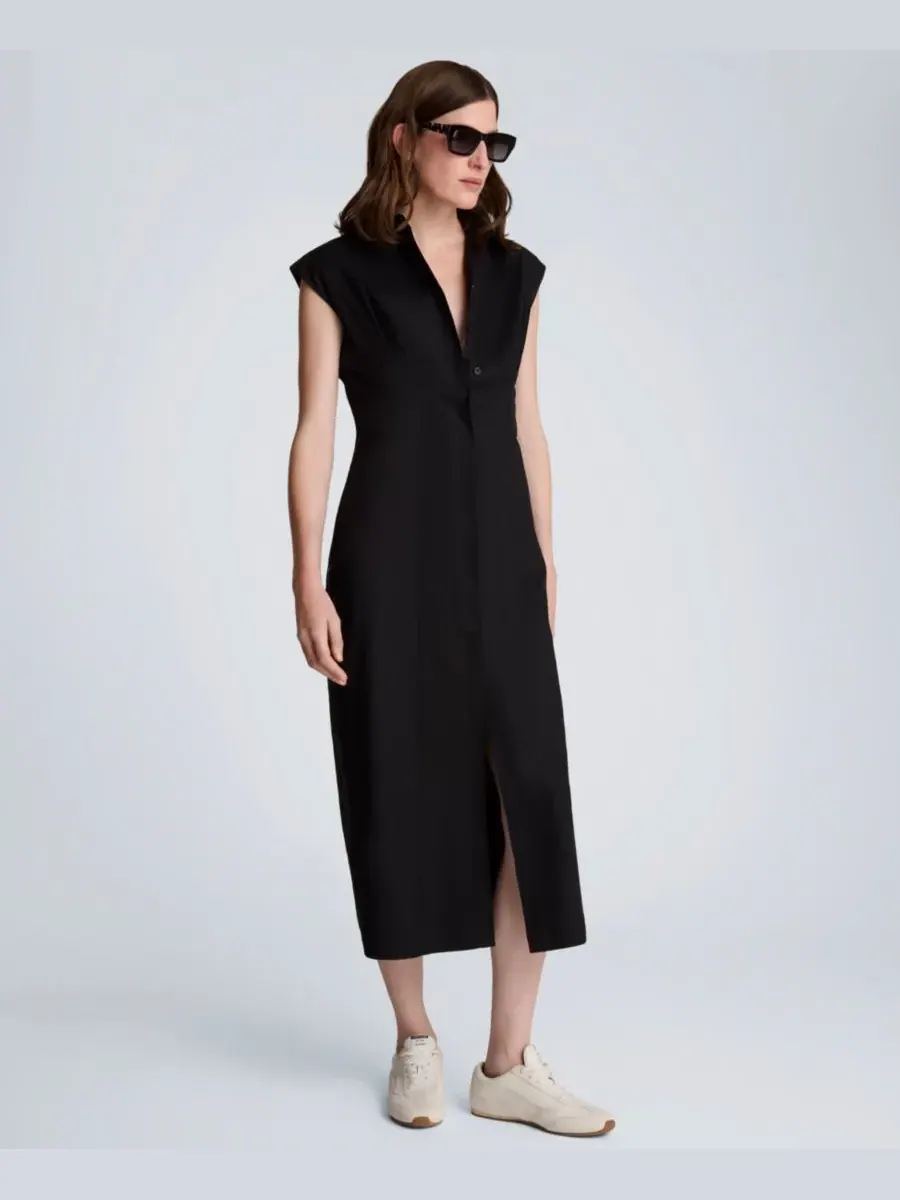 Женское платье с воротником и пуговицами спереди Kenneth Cole — изображение 1 из 6, черный