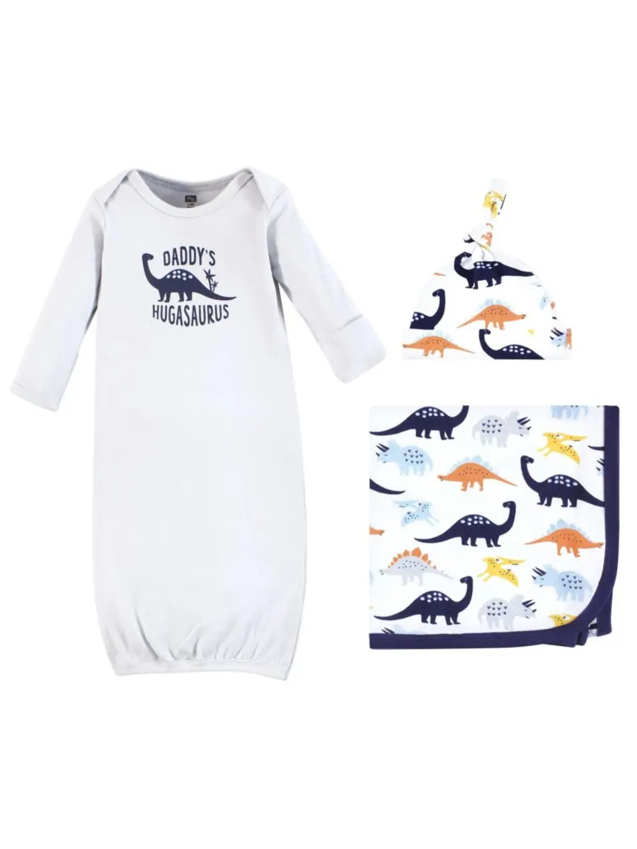 Платье, пеленка и шапочка или повязка на голову Hudson Baby, Hugasaurus — изображение 1 из 4