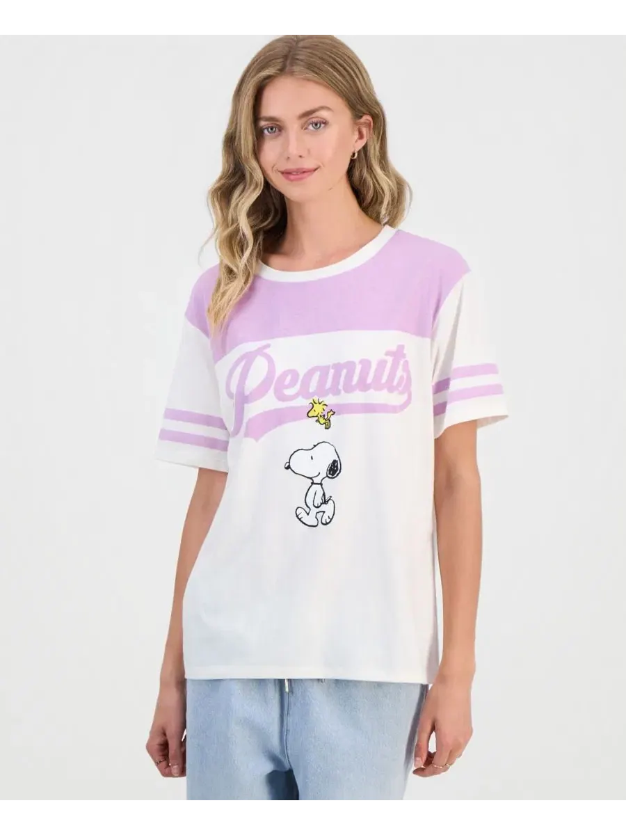 Футболка с принтом Snoopy Peanuts Peanuts — изображение 1 из 4, белый/фиолетовый