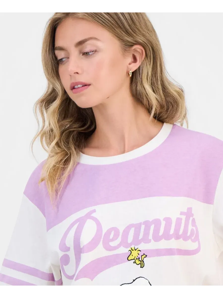 Футболка с принтом Snoopy Peanuts Peanuts — изображение 3 из 4, белый/фиолетовый