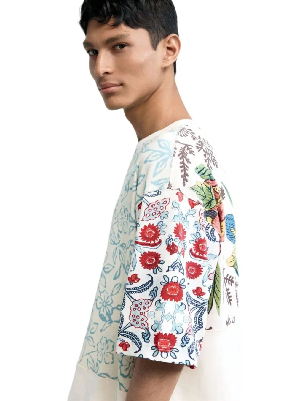 Мужская футболка в стиле пэчворк Desigual — изображение 4 из 5, белый