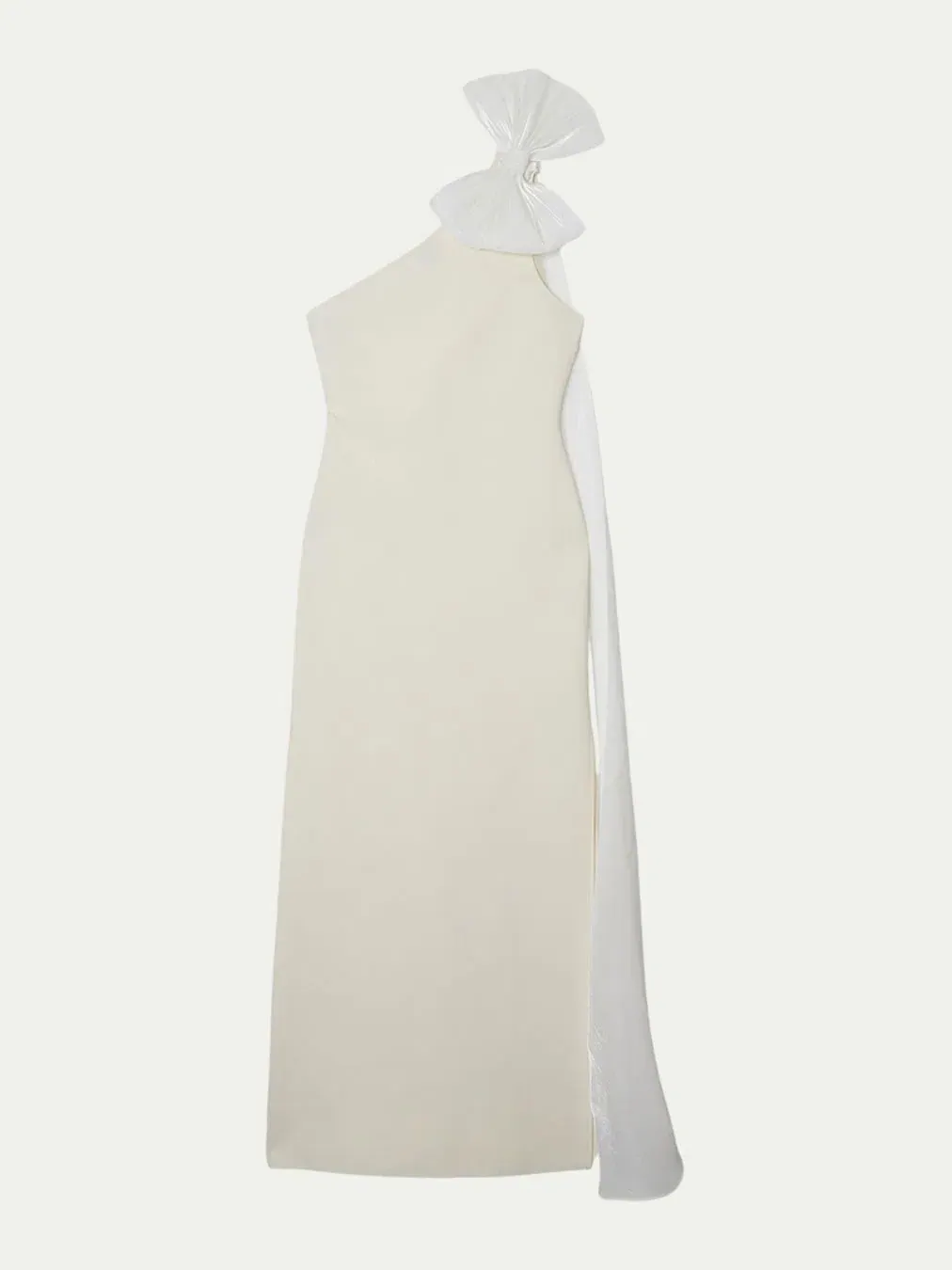 Платье-макси с капюшоном, модель Shoulder Bow Cape Detail Karen Millen — изображение 7 из 8, белый