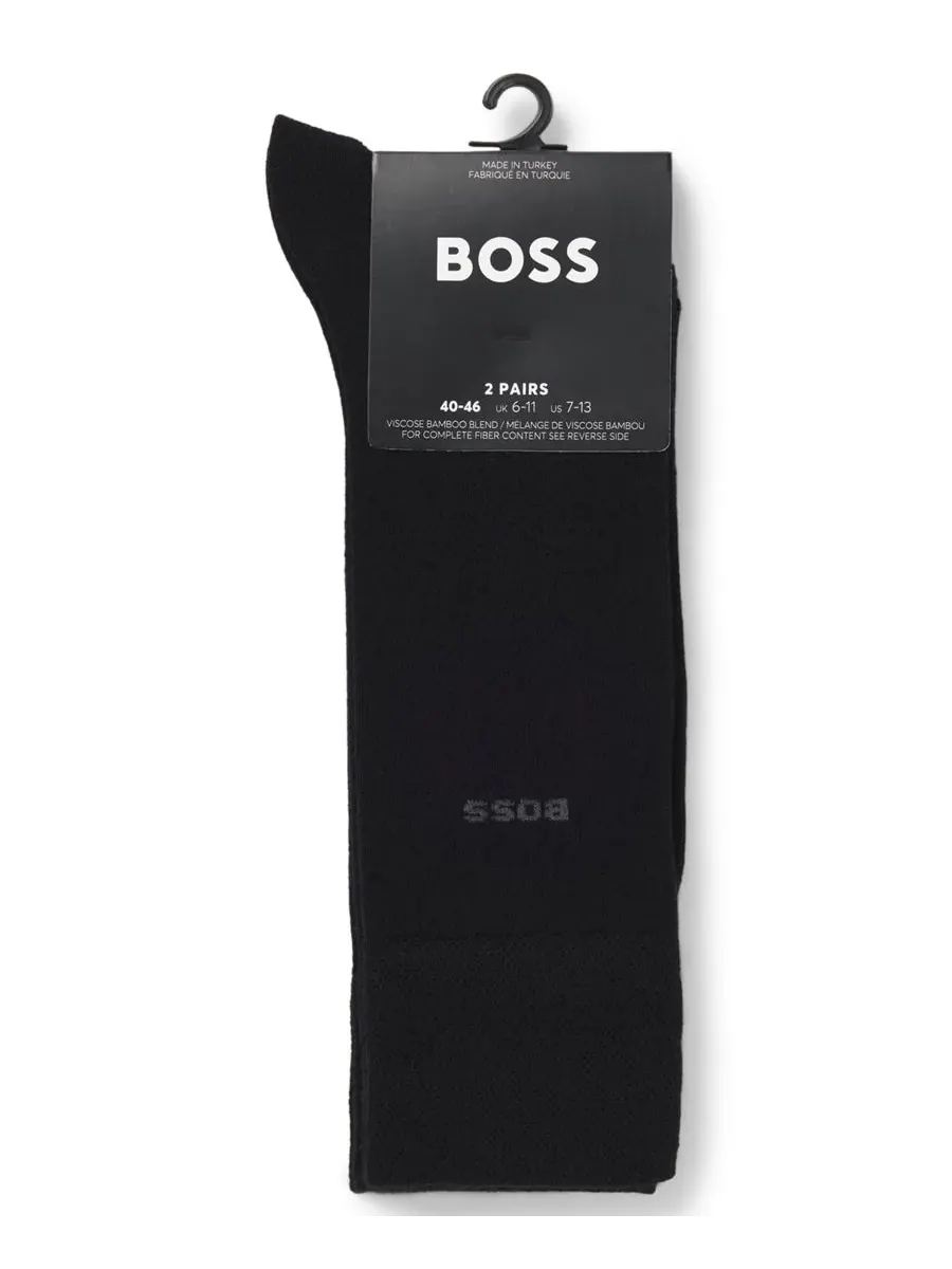 Мужские носки стандартной длины, комплект из 2 пар Hugo Boss — изображение 3 из 3, черный