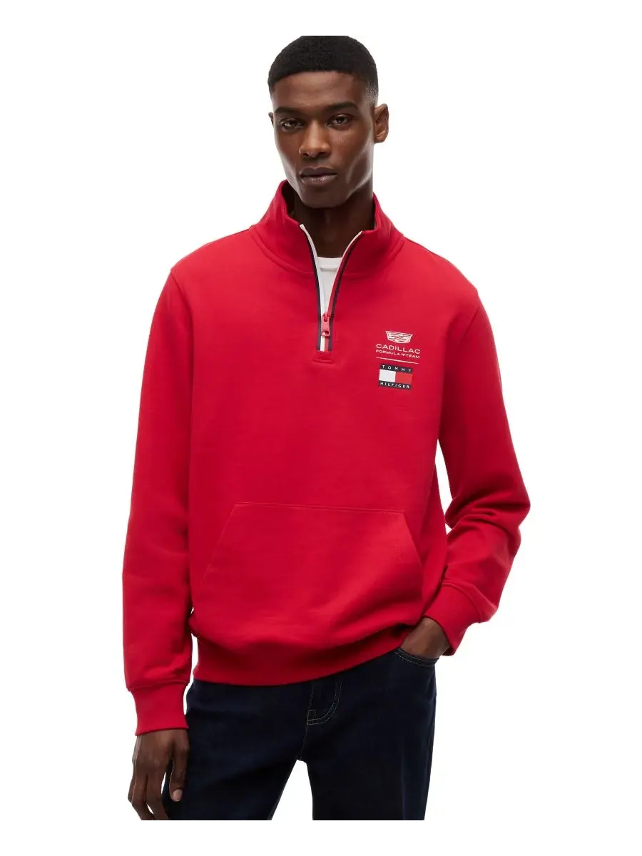 Мужская толстовка на молнии с логотипом Cadillac F1 Tommy Hilfiger — изображение 1 из 4, красный