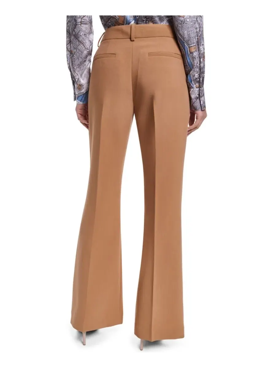 Брюки женские с широкими штанинами, модель Mid-Rise Wide-Leg Pants KARL LAGERFELD PARIS — изображение 6 из 7, сепия