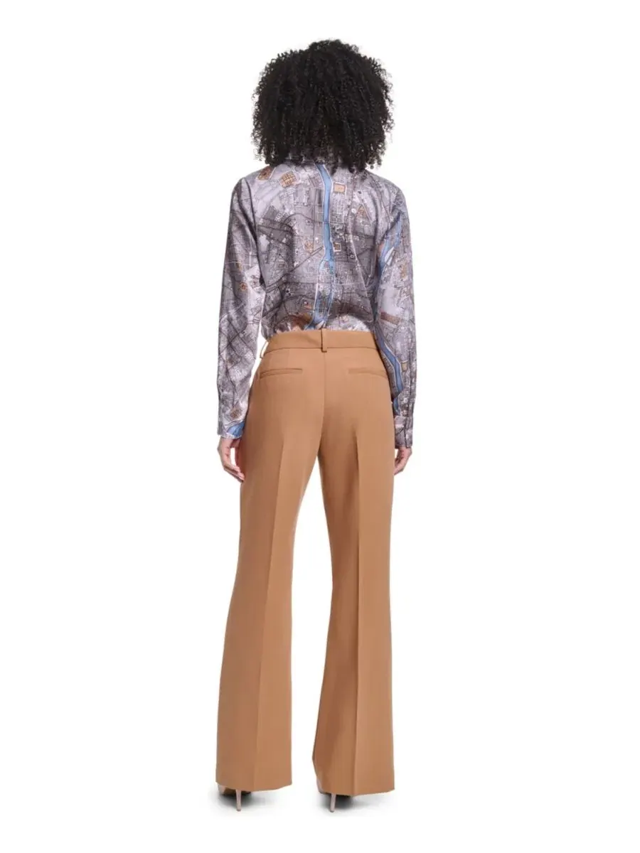 Брюки женские с широкими штанинами, модель Mid-Rise Wide-Leg Pants KARL LAGERFELD PARIS — изображение 7 из 7, сепия