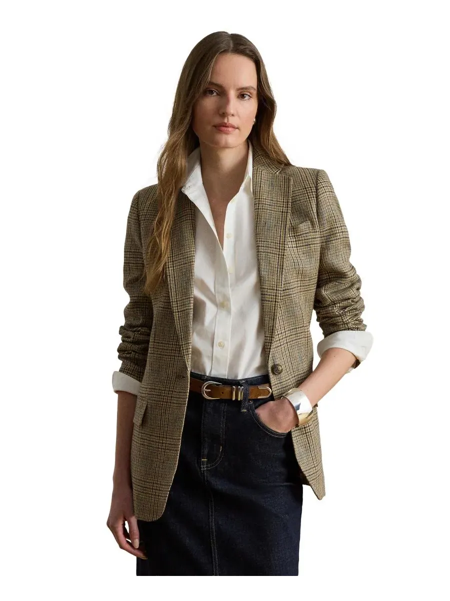 Женский пиджак Glen Plaid Padded Lauren Ralph Lauren