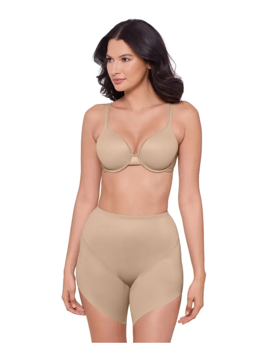 Эффектные короткие шорты с косым низом, модель 2447 Miraclesuit — изображение 2 из 5, бежевый
