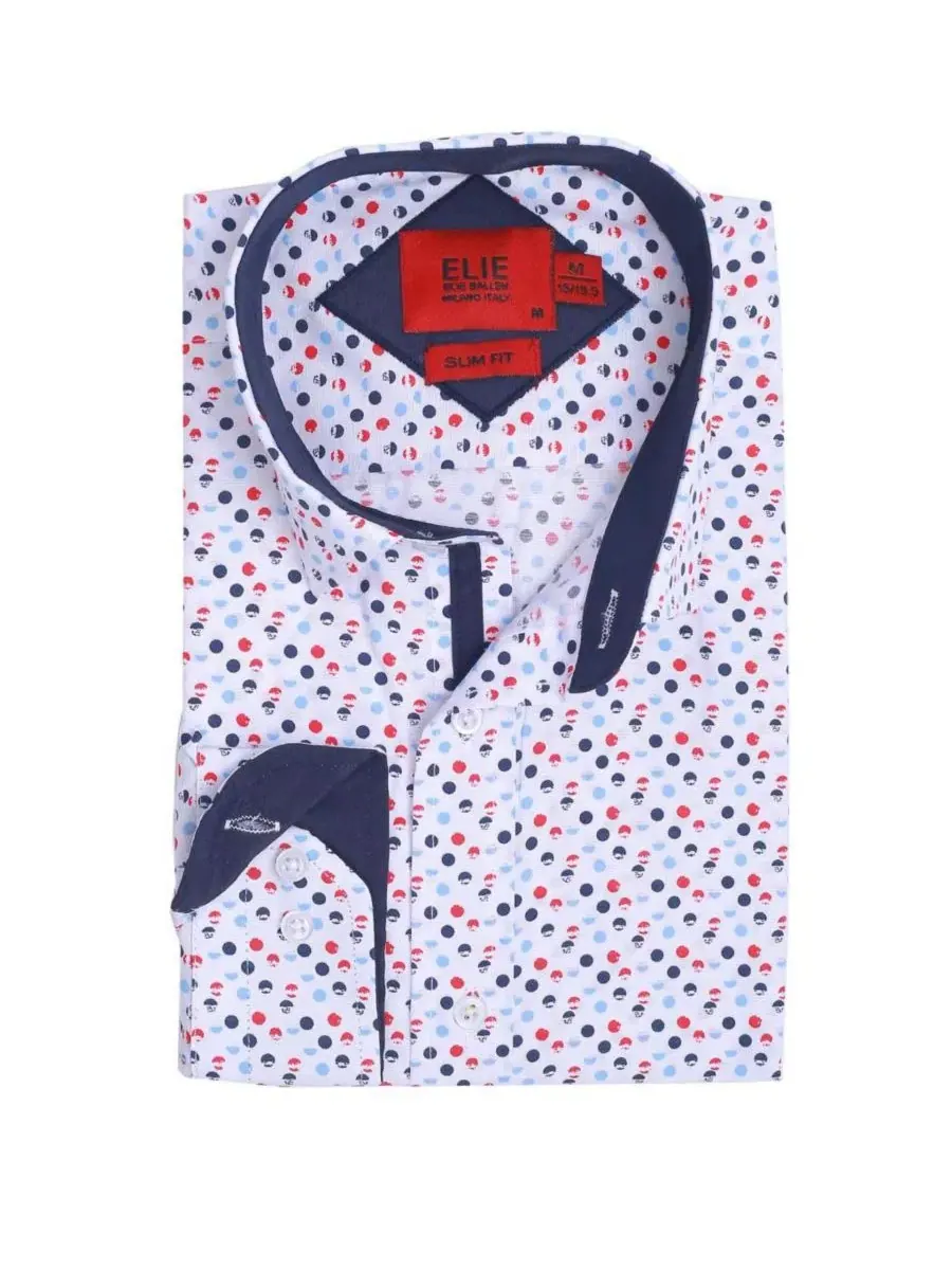 Рубашка с длинным рукавом, Slim Fit Elie Balleh — изображение 3 из 5, белый