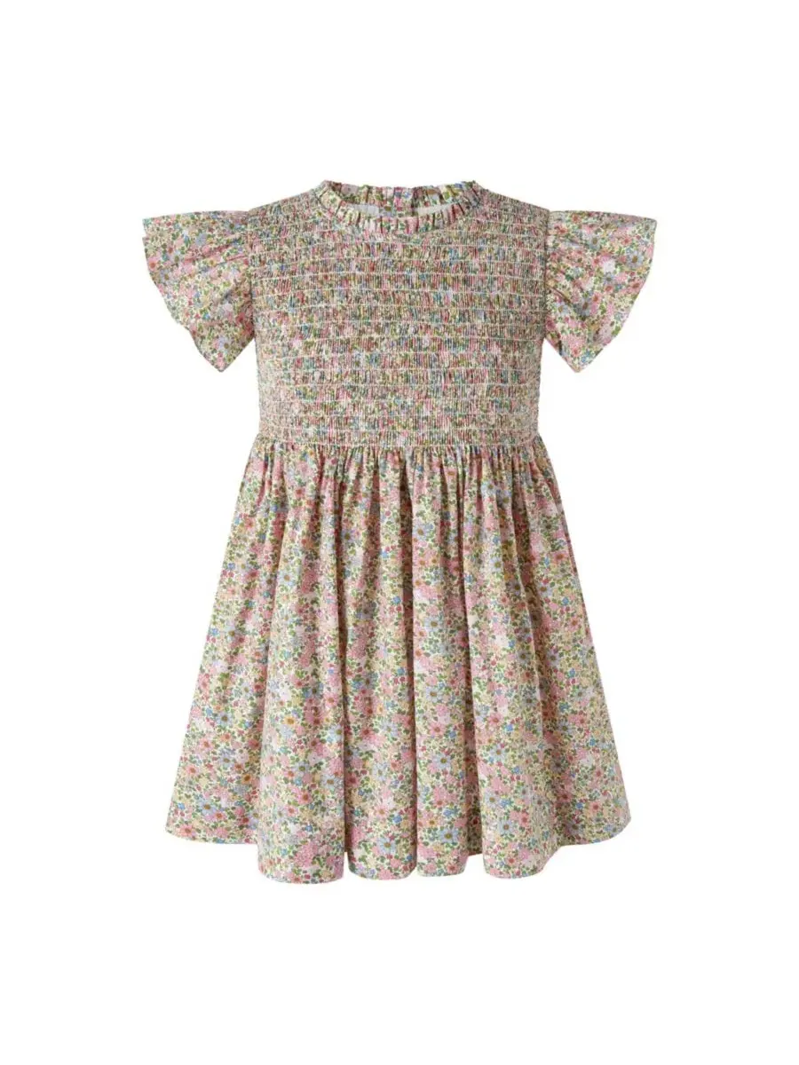 Платье с цветочным принтом Floral Ruched Dress Rachel Riley