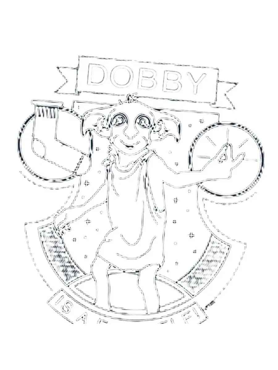 Футболка с принтом Dobby The Free Elf Harry Potter — изображение 3 из 3, темно-синий