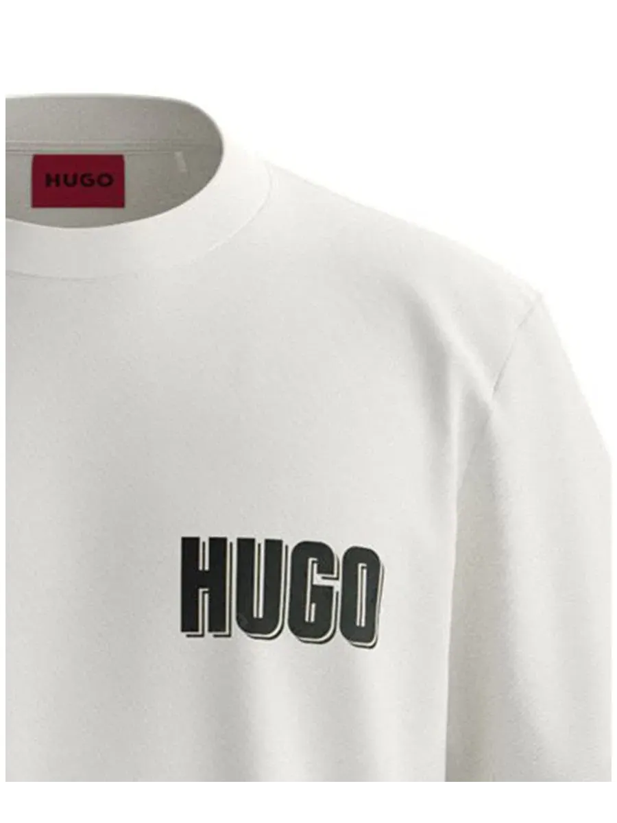 Мужская хлопковая футболка Derlyns с графическим принтом и круглым вырезом Hugo Boss — изображение 3 из 3, прозрачный