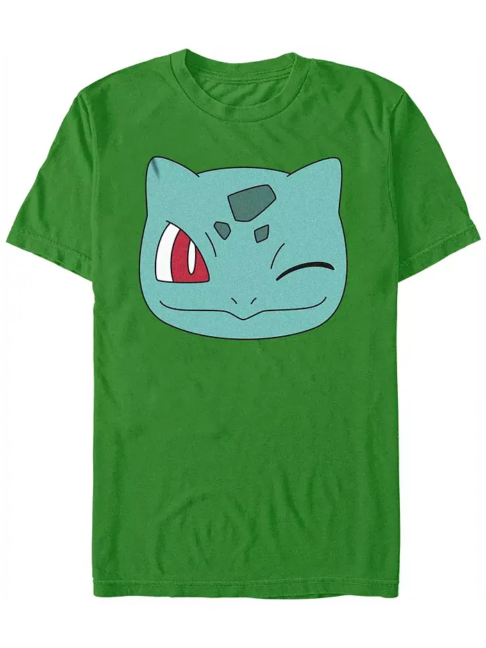 Мужская футболка с коротким рукавом Pokemon Bulbasaur Face Fifth Sun — изображение 1 из 1, зеленый