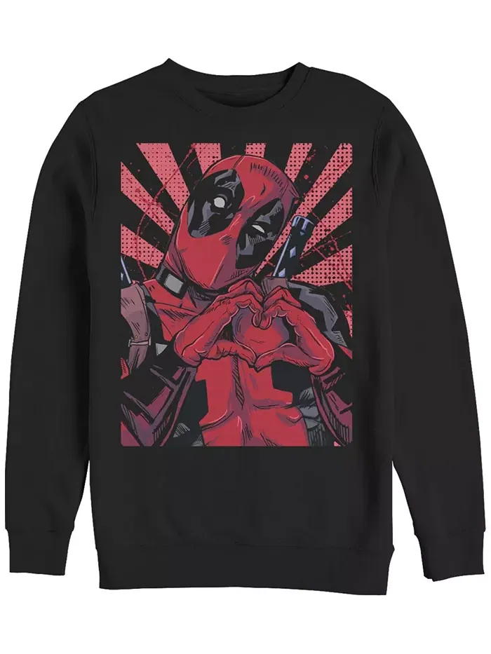 Мужской флисовый свитшот Close Heart Deadpool Fifth Sun — изображение 1 из 1, черный
