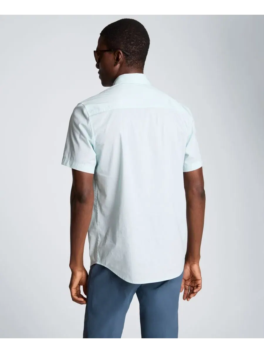 Мужская рубашка с коротким рукавом, slim fit, с воротником на пуговицах Kenneth Cole — изображение 5 из 5, голубой