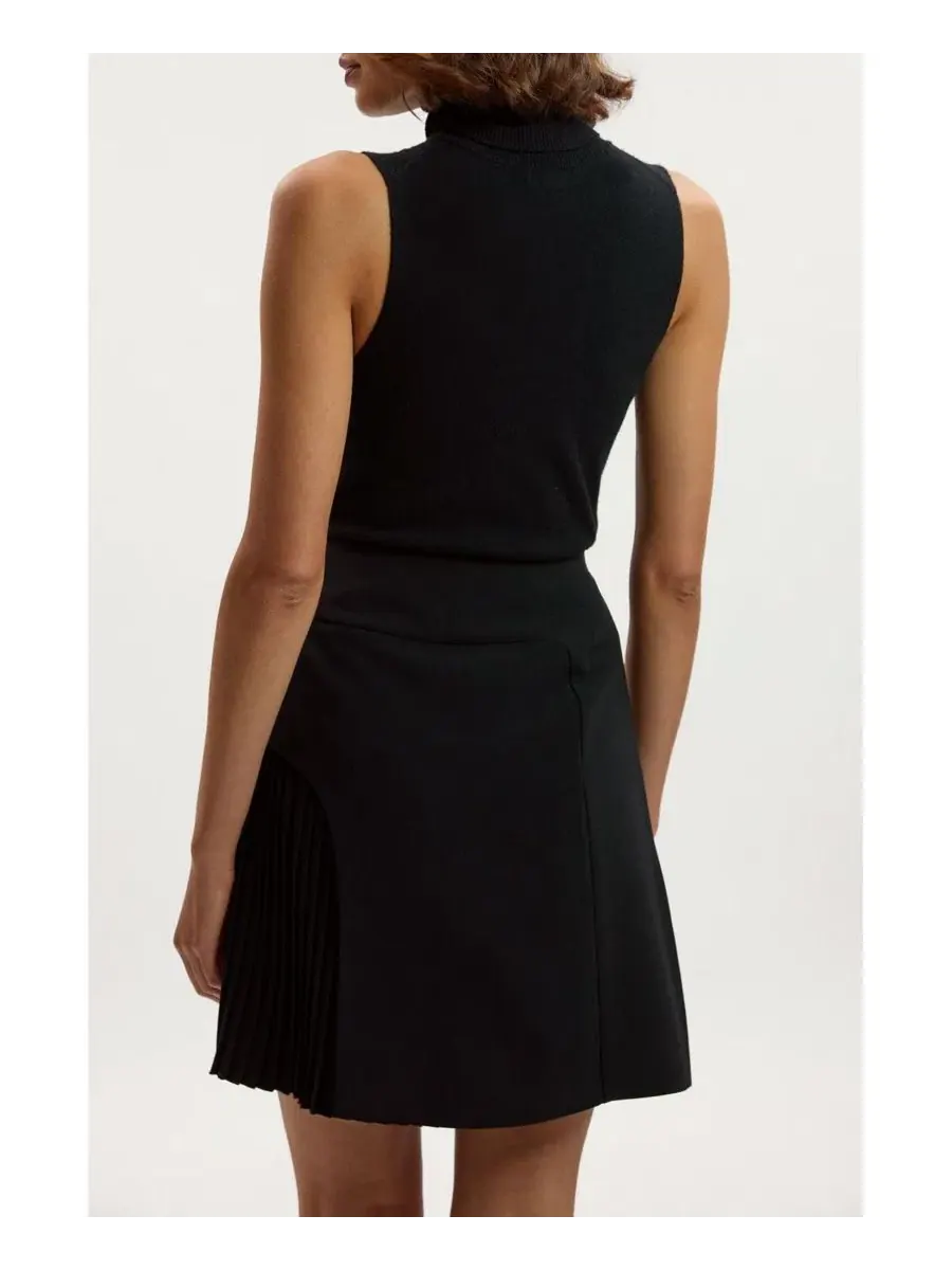 Юбка мини с высокой посадкой и плиссировкой, модель Pleated Mini Karen Millen — изображение 4 из 5, черный