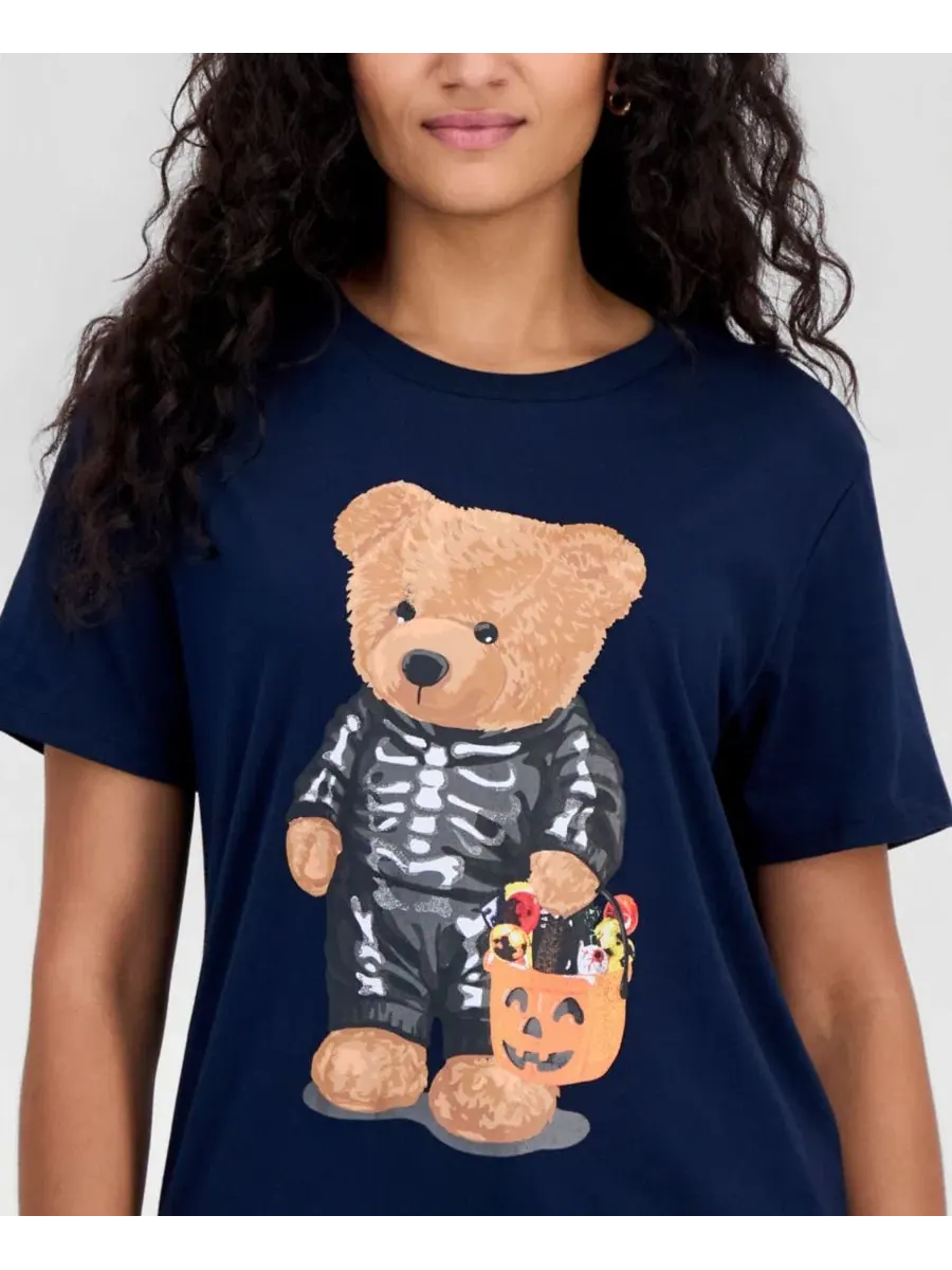 Футболка с принтом Skeleton Bear Grayson Threads, The Label — изображение 3 из 4, темно-синий