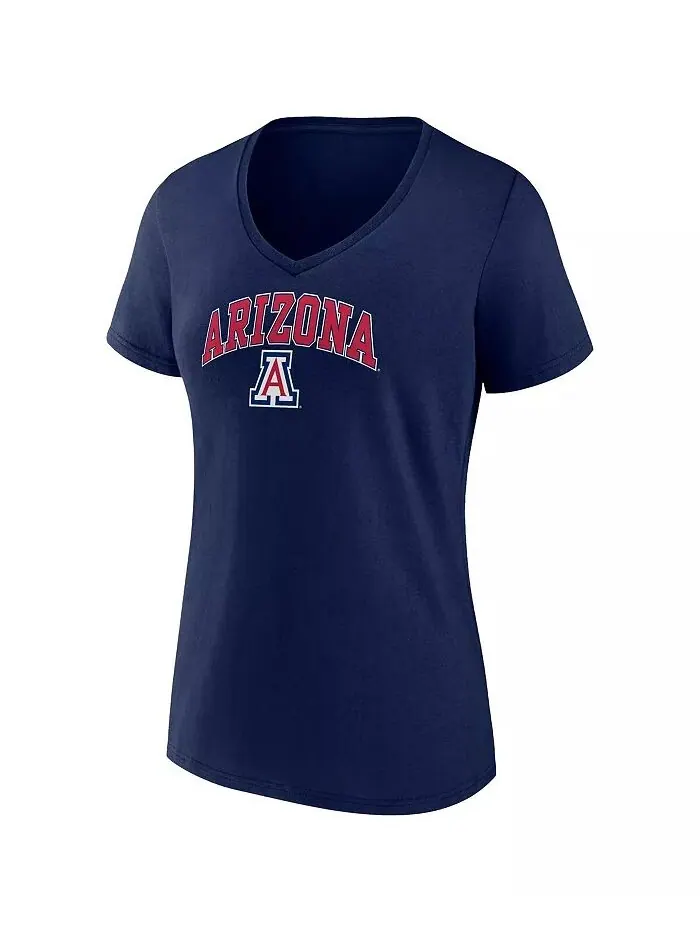 Женская темно-синяя футболка Arizona Wildcats Evergreen Campus с V-образным вырезом Fanatics — изображение 2 из 3