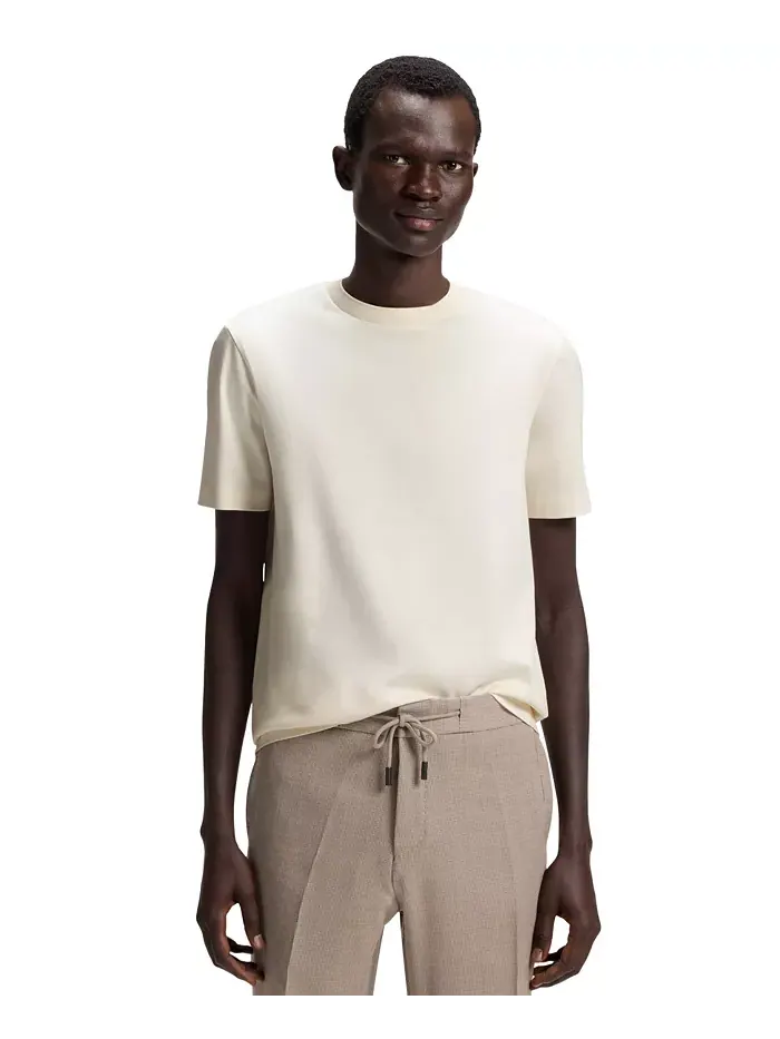 Мужская футболка из мерсеризованного хлопка Regular-Fit Hugo Boss — изображение 1 из 4, белый