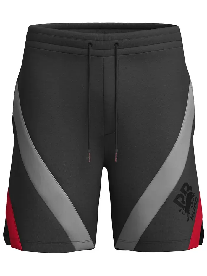 Мужские укороченные шорты с логотипом и цветными блоками, 7.6" Hugo Boss