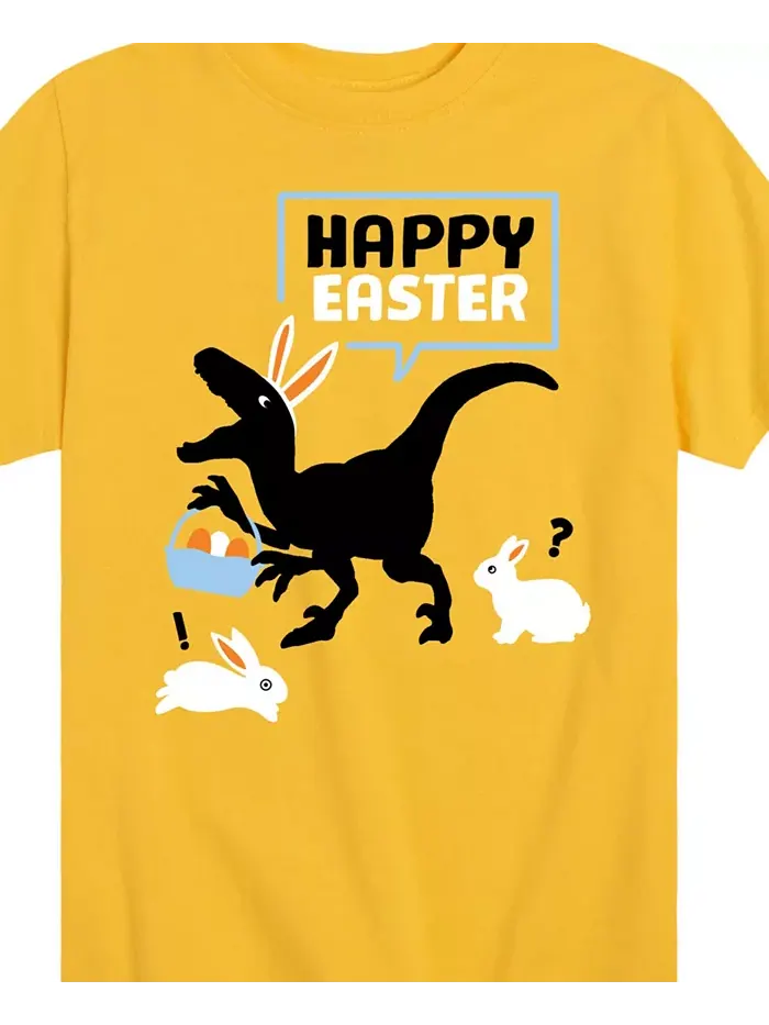 Футболка с принтом "Dino Happy Easter" для мальчиков Hybrid — изображение 3 из 3, желтый