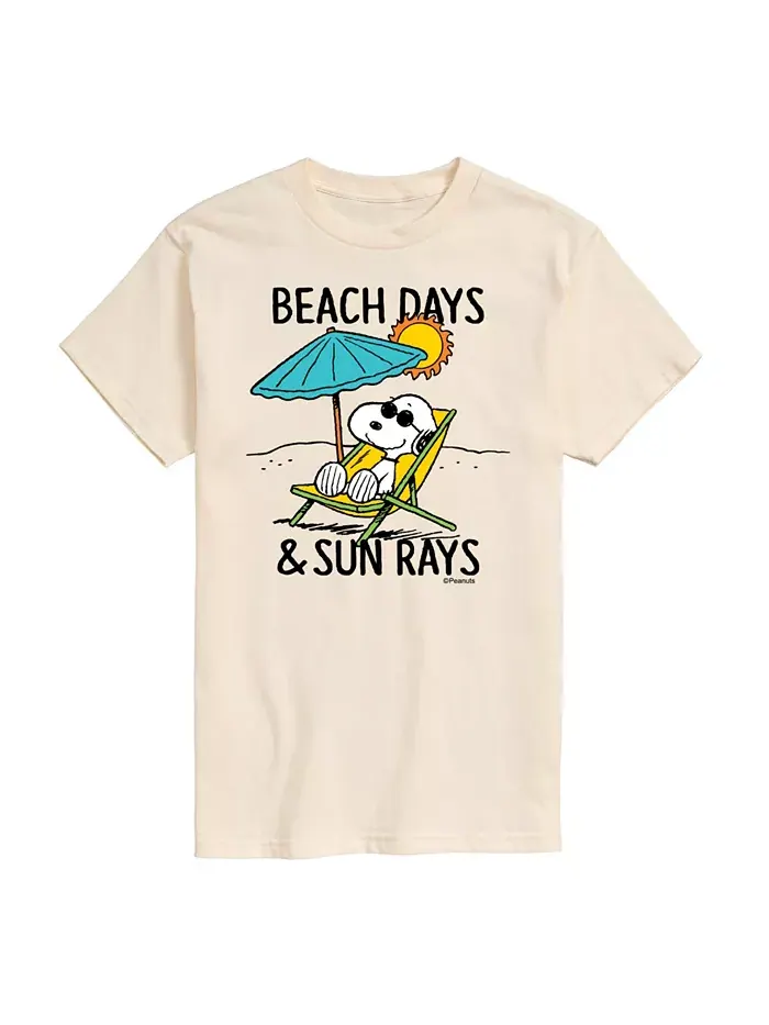 Мужская футболка с коротким рукавом Peanuts Beach Days Sun Ray AIRWAVES — изображение 1 из 3, бежевый хаки