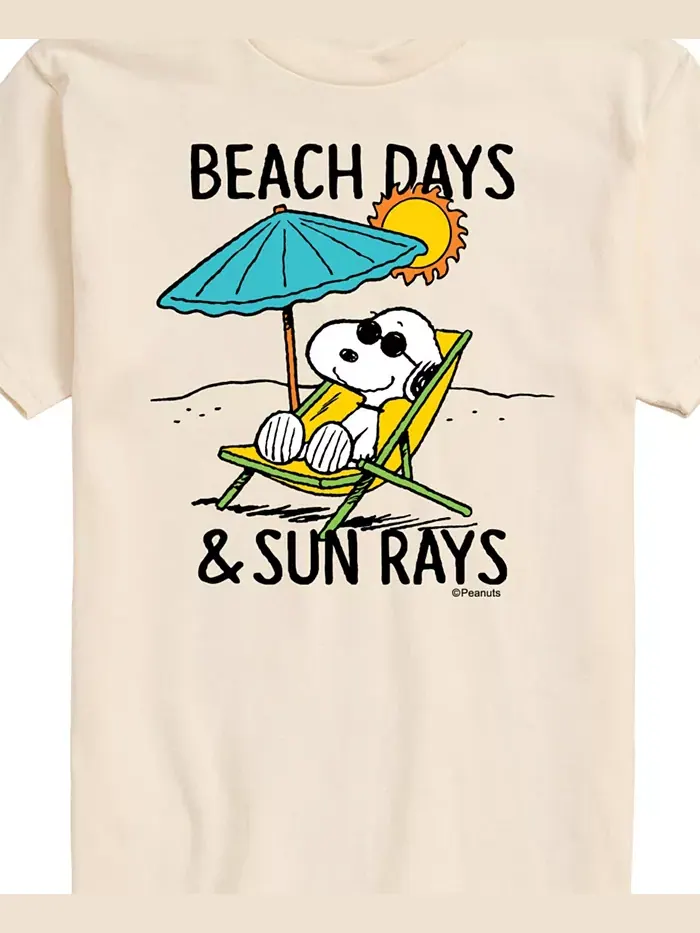 Мужская футболка с коротким рукавом Peanuts Beach Days Sun Ray AIRWAVES — изображение 3 из 3, бежевый хаки
