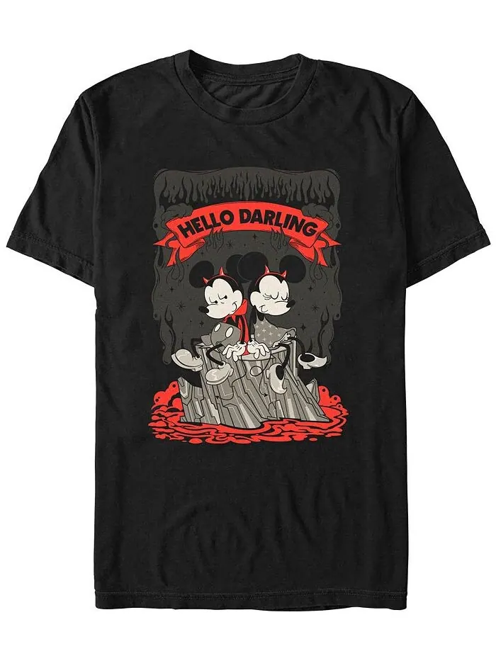 Мужская классическая футболка с короткими рукавами Mickey Hello Darling Fifth Sun — изображение 1 из 1, черный