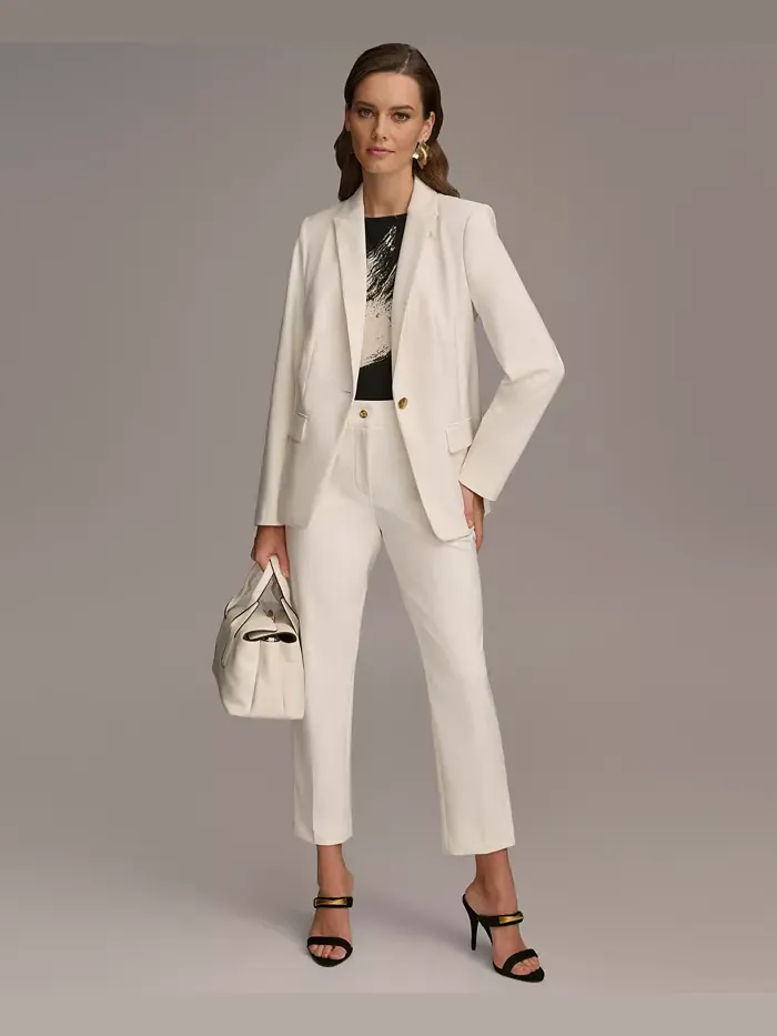 Женские узкие брюки до щиколотки Donna Karan New York — изображение 4 из 4, бежевый