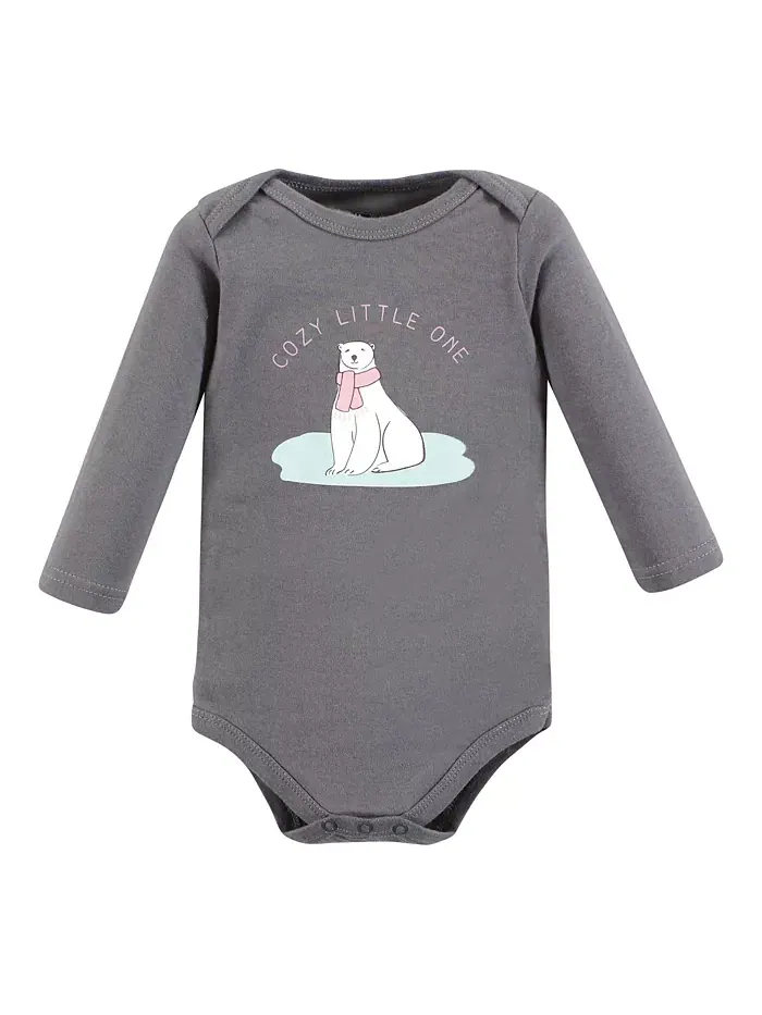 Детские боди с длинными рукавами из хлопка, набор 5 штук Hudson Baby — изображение 3 из 7, мульти