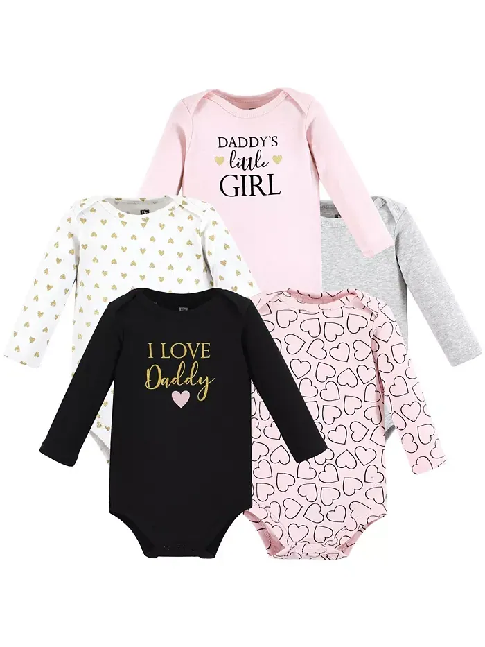 Боди Hudson Cotton с длинными рукавами для девочек, упаковка 5 шт Hudson Baby