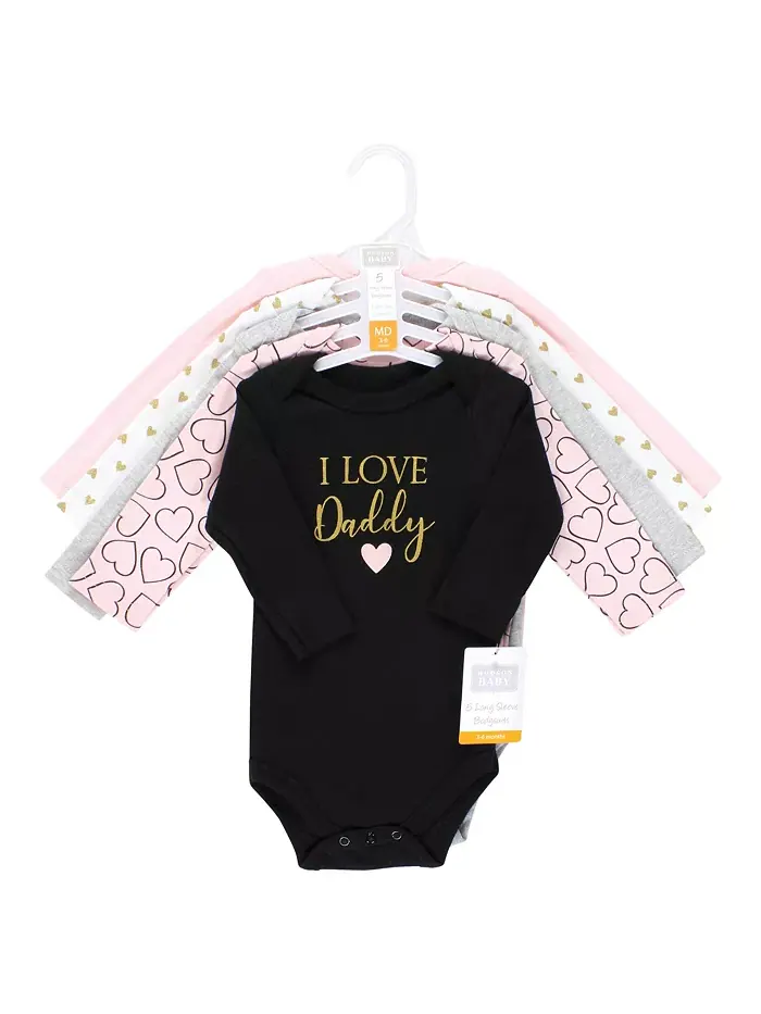 Боди Hudson Cotton с длинными рукавами для девочек, упаковка 5 шт Hudson Baby — изображение 2 из 7