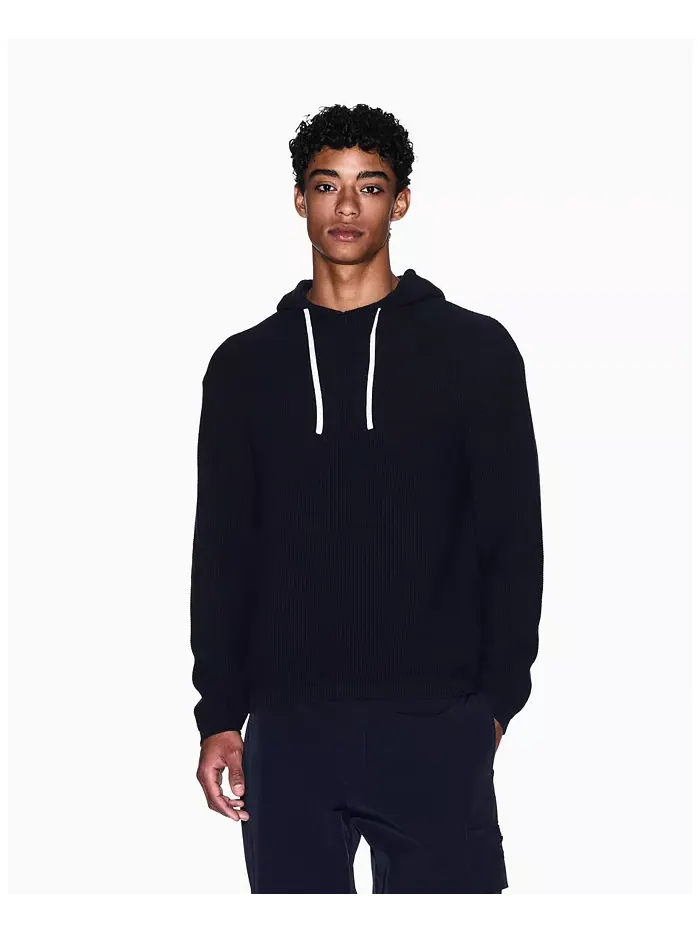 Мужской свитер с капюшоном вафельной вязки A|X Armani Exchange — изображение 1 из 5, синий