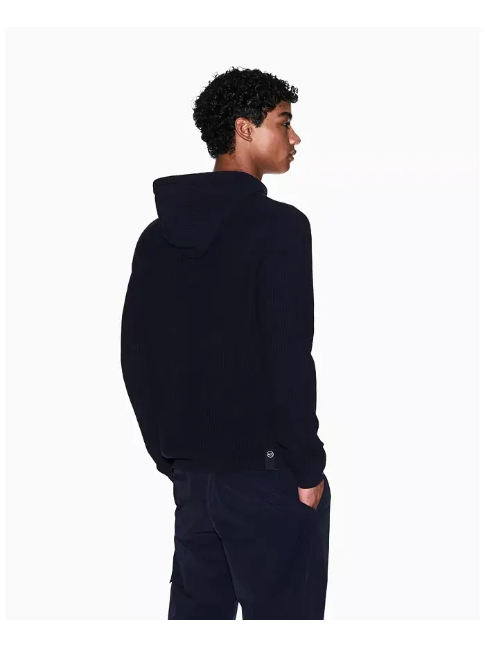 Мужской свитер с капюшоном вафельной вязки A|X Armani Exchange — изображение 3 из 5, синий