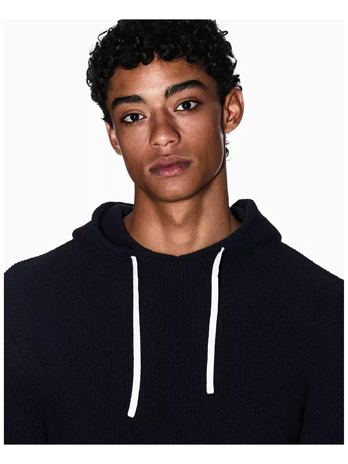 Мужской свитер с капюшоном вафельной вязки A|X Armani Exchange — изображение 4 из 5, синий