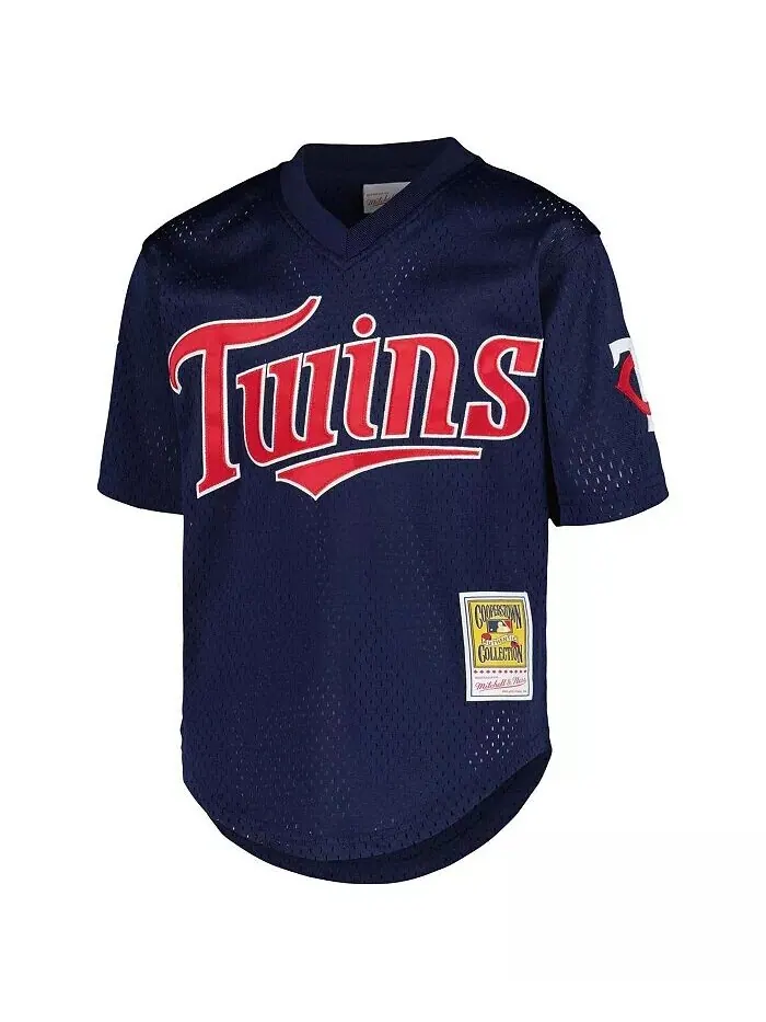 Big Boys David Ortiz Navy Minnesota Twins Cooperstown Collection Сетчатый тренировочный трикотаж — изображение 3 из 3