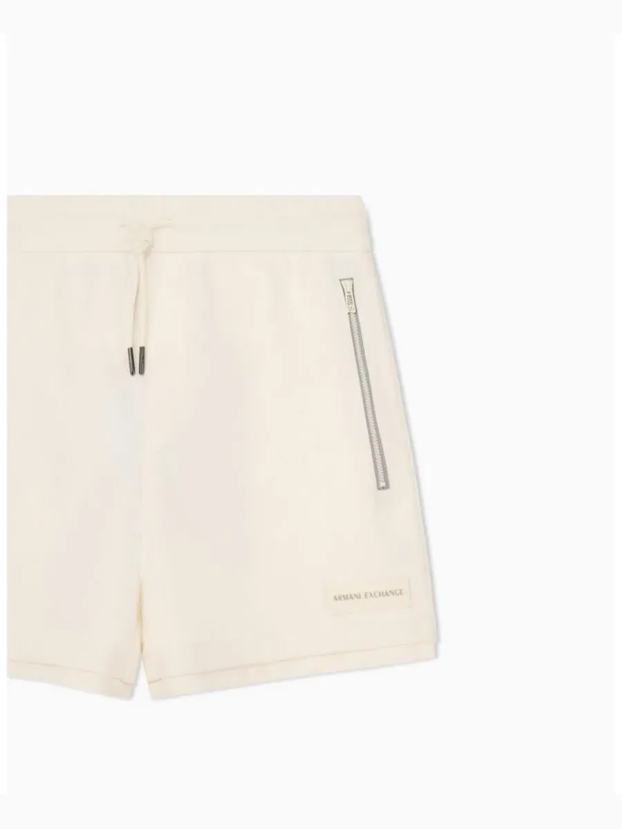 Мужские флисовые шорты белого цвета A|X Armani Exchange — изображение 3 из 4, бежевый