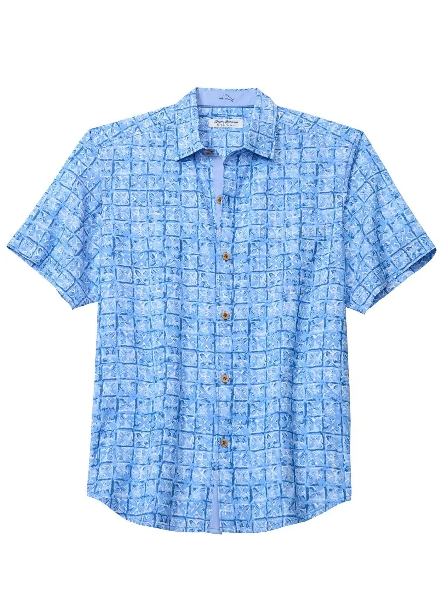 Мужская рубашка Coastal Ease Carrico Tiles Tommy Bahama — изображение 3 из 4, ледяной узор