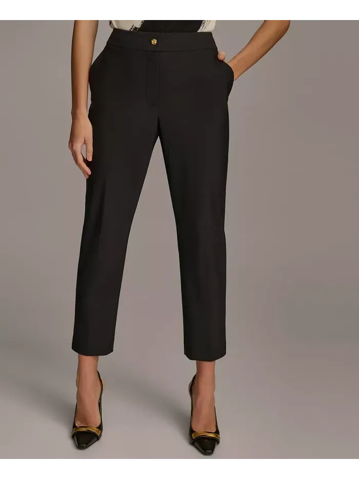 Женские узкие брюки до щиколотки, Regular & Petite Donna Karan New York — изображение 2 из 5, черный