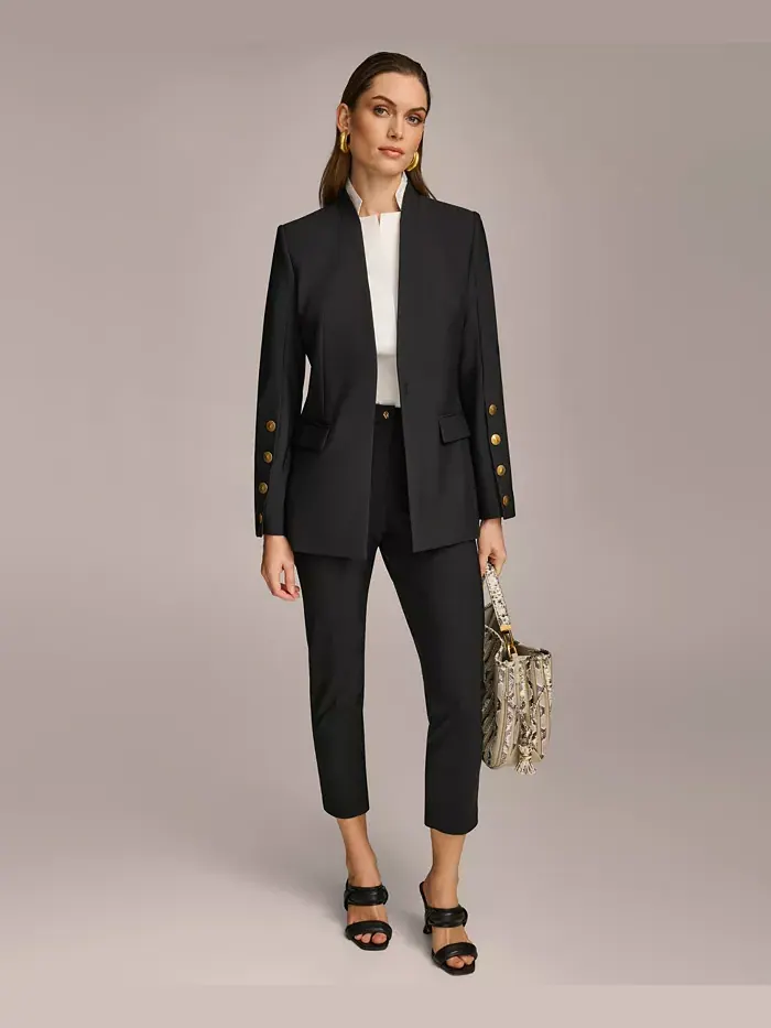 Женские узкие брюки до щиколотки, Regular & Petite Donna Karan New York — изображение 5 из 5, черный