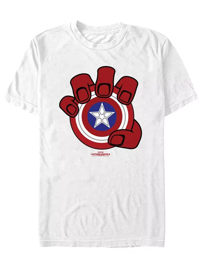 Мужская футболка с коротким рукавом Red Hand And Shield Marvel — изображение 1 из 3, белый