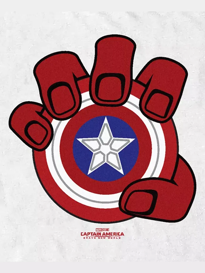 Мужская футболка с коротким рукавом Red Hand And Shield Marvel — изображение 3 из 3, белый