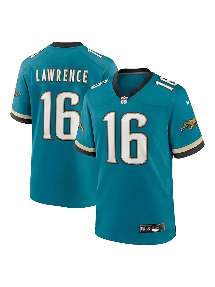Мужская игровая футболка Trevor Lawrence в стиле ретро Jacksonville Jaguars Prowler, цвет морской — изображение 1 из 3