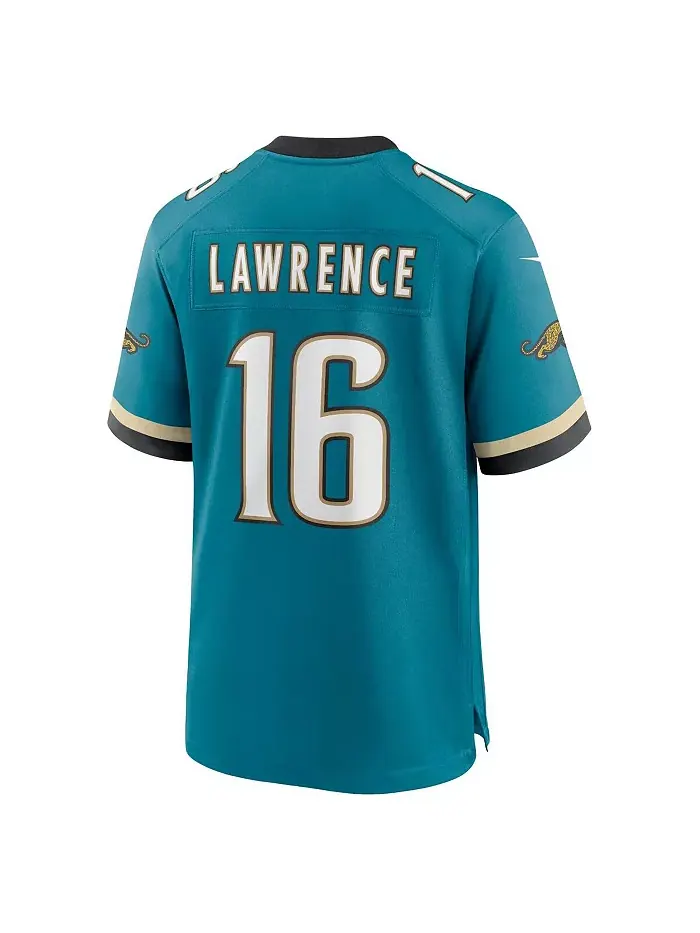 Мужская игровая футболка Trevor Lawrence в стиле ретро Jacksonville Jaguars Prowler, цвет морской — изображение 3 из 3