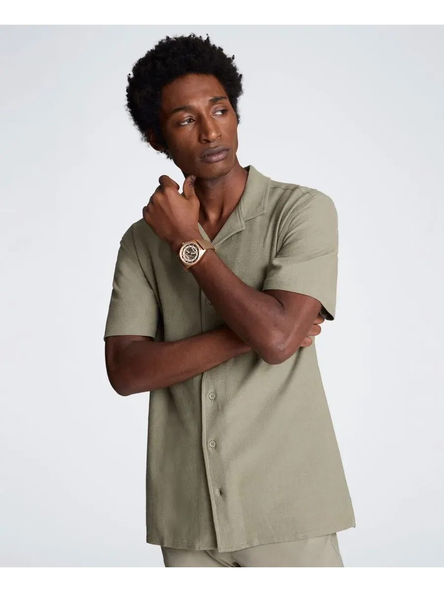 Мужская классическая рубашка с коротким рукавом Kenneth Cole — изображение 3 из 5, шалфейный