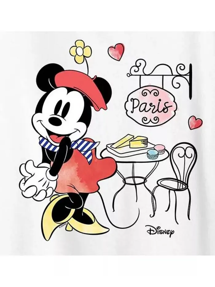 Футболка больших размеров с рисунком Minnie Paris Hybrid Apparel — изображение 2 из 3, белый