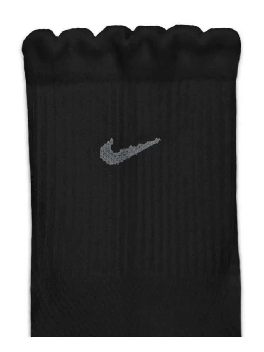 Женские повседневные высокие носки с фестончатым краем, комплект из 2 пар Nike — изображение 3 из 3, черный