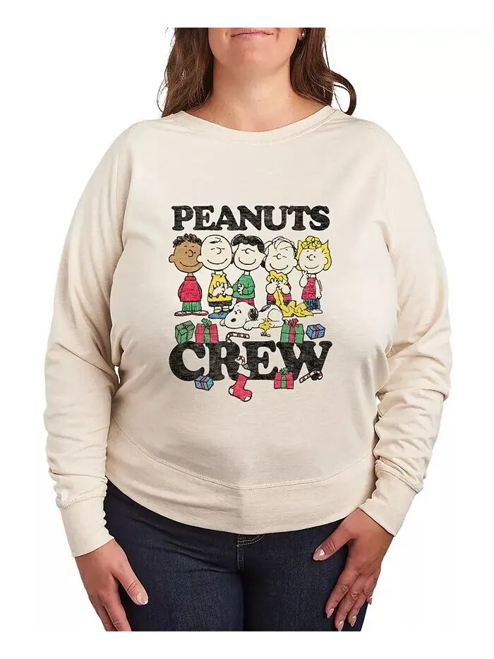 Большой размер Peanuts Crew Графический пуловер Топ Hybrid Apparel — изображение 1 из 3, бежевый/хаки