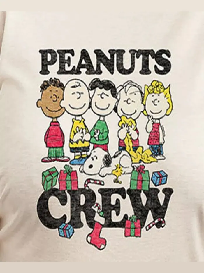Большой размер Peanuts Crew Графический пуловер Топ Hybrid Apparel — изображение 2 из 3, бежевый/хаки